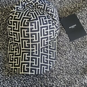 Balmain Monochrome Patterned Hat